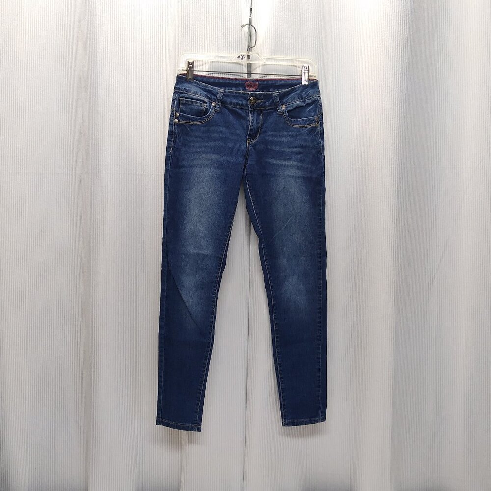 Believe In You Jeans Low Rise Skinny Distressed Faded Girls Size 7/8 Stretch EUC